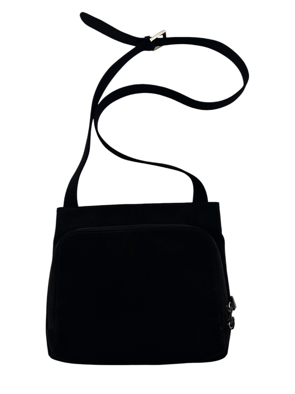 HOBO International Nylon Crossbody Bag in Black Front Zip Pocket Organizer